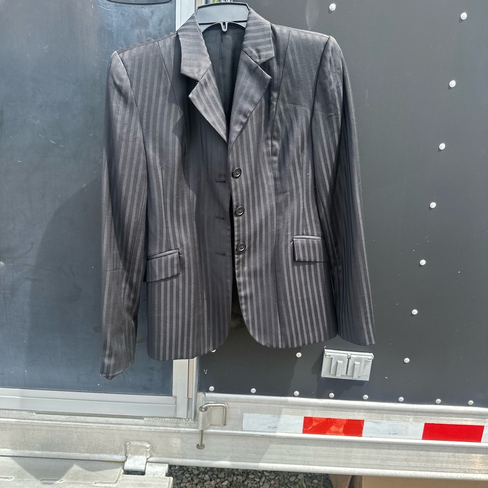 Black Button Down Shirt with Professional Pinstripe Design